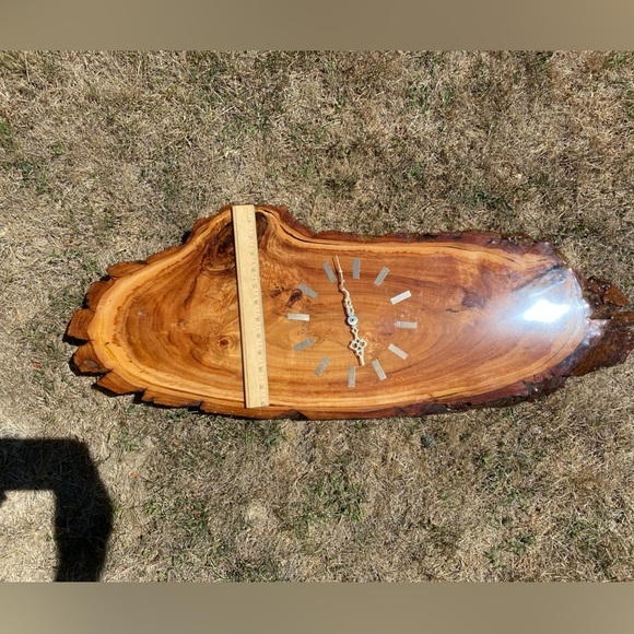 Beautiful Live Edge Vintage Burl Wood Style Wall Clock MCM Kenzle Germany - Picture 5 of 8
